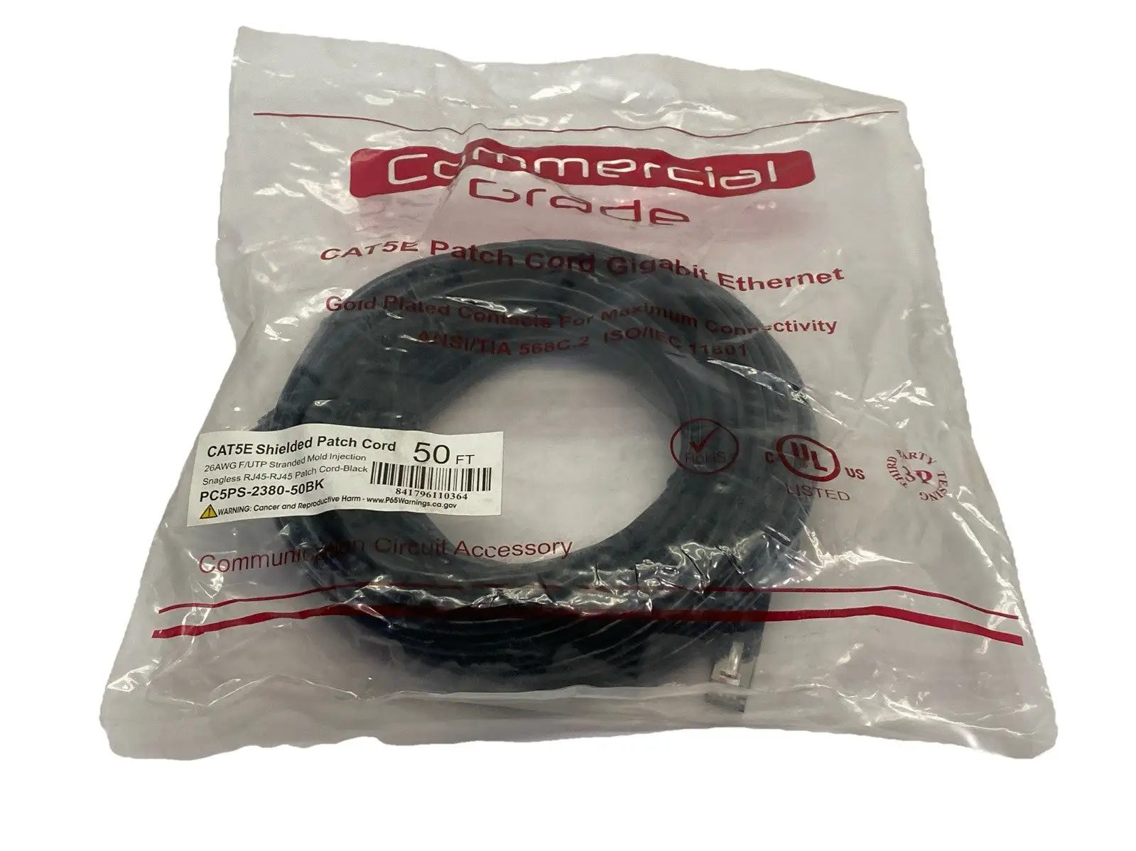 PC5PS-2380-50BK | CAT5E Shielded Patch Cord 50ft - New