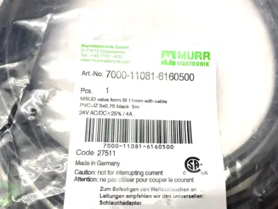 New | in-Stock MURRELEKTRONIK MSUD VALVE PLUG CORDSET BI-11MM 180 DEGREE Cable & Wire | Maverick Industrial Sales #1109726