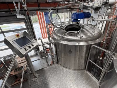 Deutsche 15 BBL 3-Vessel Steam Jacketed Brewhouse with BK, MT, WP, Heat Exchanger, Mash Pump & More!
