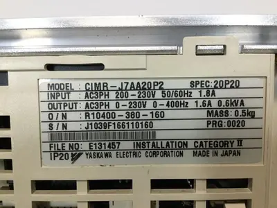 USED YASKAWA CIMR-J7AA20P2