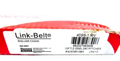 NEW LINK-BELT 40SS-1 ROLLER CHAIN 10FT 240 PITCHES 40SS1