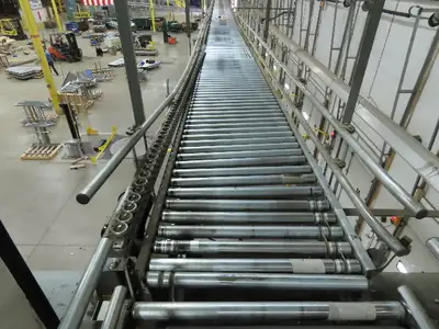 Automotion 30"x 24' V-Belt End Drive Skew Bed Roller Conveyor 3/4Hp 460V 170FPM