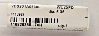 WIDIA HANITA SOLID CARBIDE VariDrill Drill Bit Drilling VDS201A06350 WU25PD 6.35