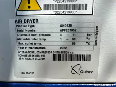 Used Quincy Compressor Control Panel & QHD635 Air Dryer System