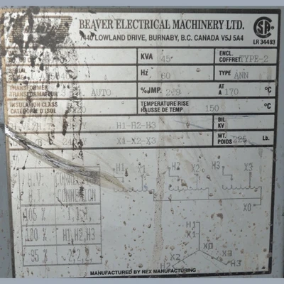 Beaver 45 kVA Transformer