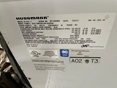 101-0066 Hussmann 4 Door RLN Freezer