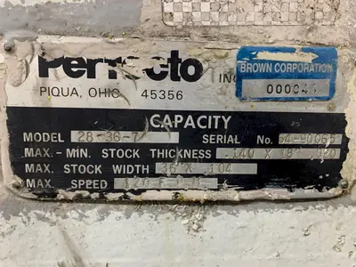 30,000 LBS X 36" PERFECTO COIL FEED LINE, COIL REEL UNCOILER & STRAIGHTENER: YOBRO #24871