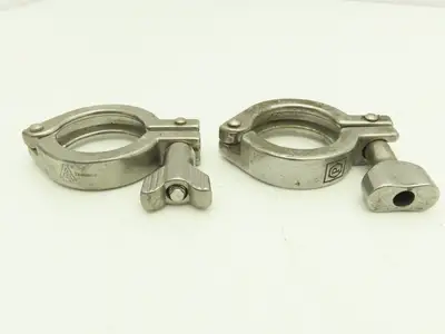 1.5" Tri Clover Clamp Stainless Steel Sanitary Flange 5/16 Thumb Screw Lot of 15