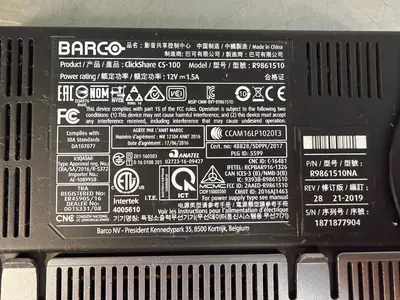 Barco ClickShare CS-100 Wireless Presentation System R9861510 (3.2.5)