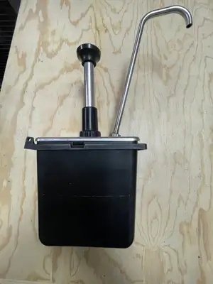 Used Server Used Server Products 87249 - 1/9 Stainless Jar Tall Condiment Pump Dispenser Pumps (liquid, other) Illinois US | Falcon Restaurant Supply #1376435