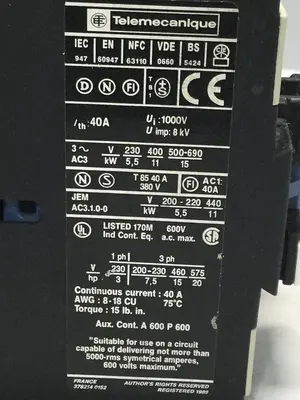 USED TELEMECANIQUE LP1D2510
