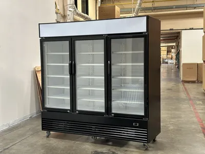 171-0227 78" 3 Glass Door Self Contained Cooler