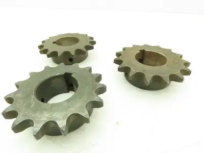 Tsubaki H50B15F #50 Roller Chain Sprocket 15T 5/8P 1-3/8" Bore  Lot Of 3