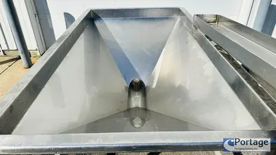 Vegetable / Produce Sorting / Washing / Cleaning / Holding Station  |  S.S. V-Bottom Trough w/Bottom Discharge