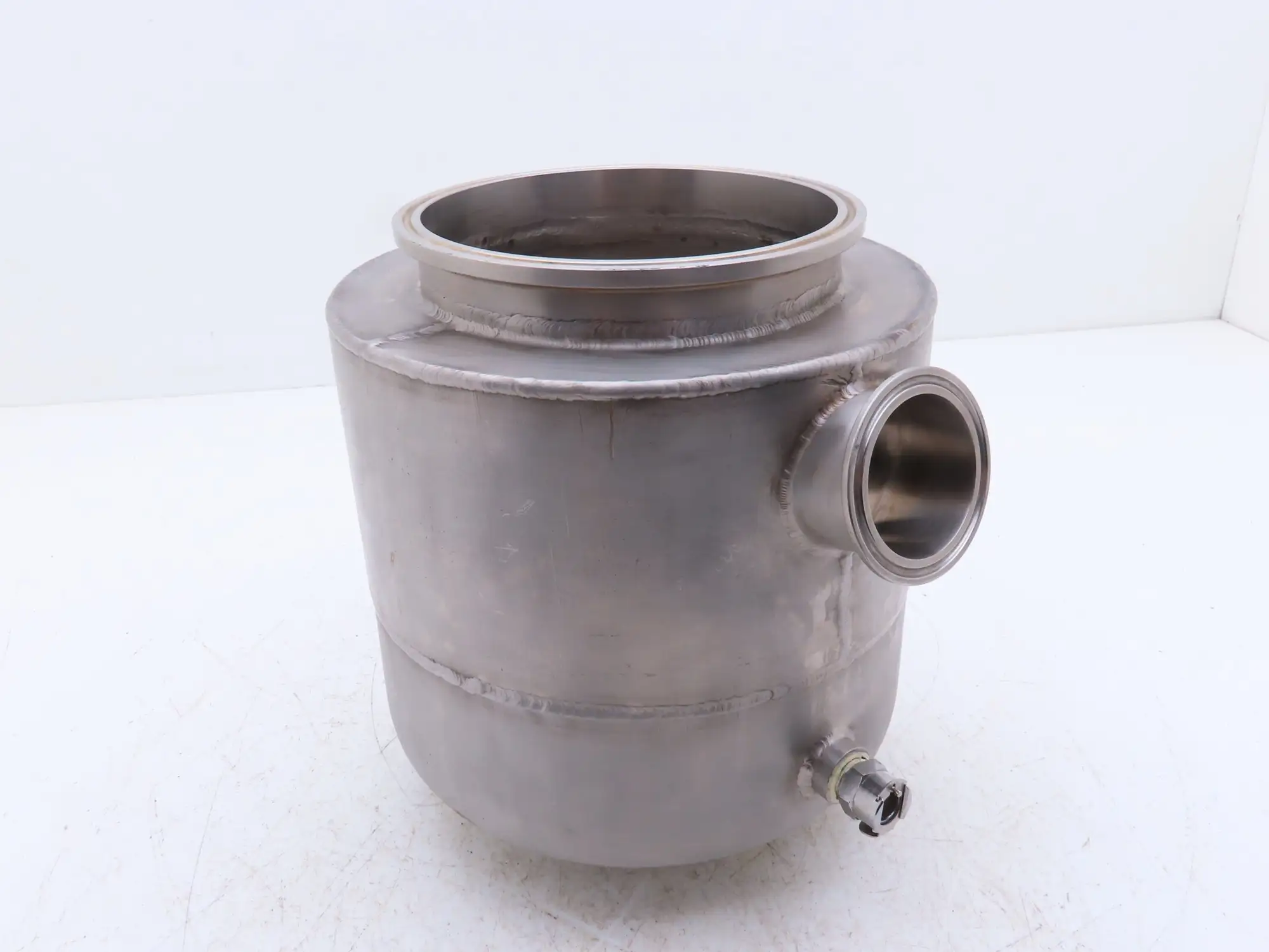 6"x 2" Tri-Clamp Sanitary Double Wall Bowl w/Hose Ports Drain 304 Stainless