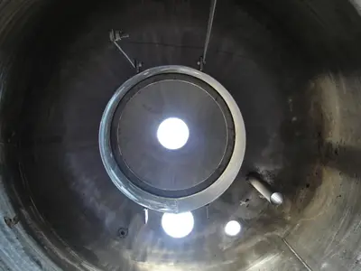 SPC5763  Tank 375 gallon vertical tank, Stainless Steel, 150 psi @ 400° F jacket, dish
