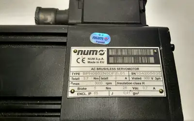 NUM AC Brushless ServoMotor BPH0952N5DF2L01 **Excellent Shape**. Bin#1