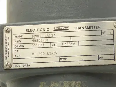 Foxboro 870EC-LB13A Electronic Conductivity Transmitter 0-1000 US/CM