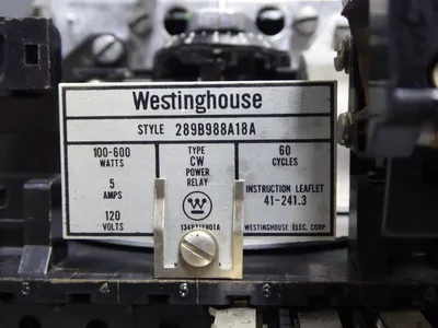 Westinghouse CW Power Relay 289B988A18A 100-600 W 120 V Damaged For Parts