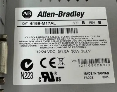 USED ALLEN BRADLEY 6186-M17AL VERSAVIEW 1700M SER. B REV. B