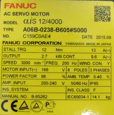 NEW FANUC A06B-0238-B605#S000 SERVO MOTOR A860-2010-T341 XGMF-16395