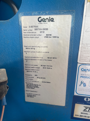 Used 2018 S-65 TRAX Genie Telescopic Boom Lifts Florida US | Stack Equipment #1418905