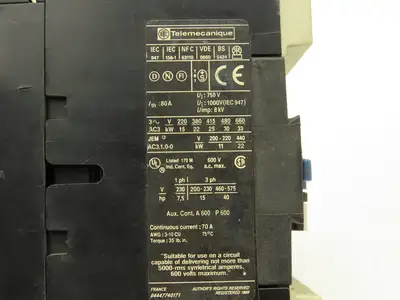 Telemecanique LP1 D5011 Motor Starter Contactor 40Hp 600V 70A 24V Coil Lot of 4