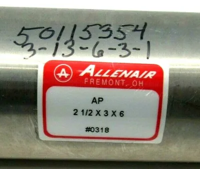 NEW ALLENAIR AP 2 1/2 X 3 X 6 CYLINDER #0318 AP212X3X6