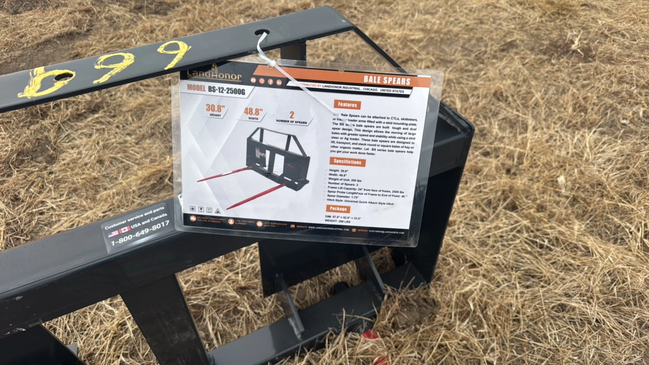 Skid Steer Bale Spear	Landhonor	2025	Unused	BS-12-2500G
