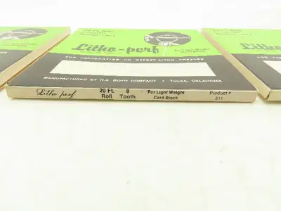 HS Boyd #811 Litho-Perf 20' Roll 8 Tooth Card Side Series Rules Lot of 3