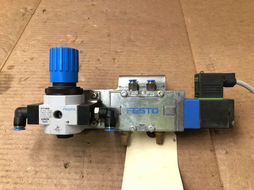FESTO LR-D-MINI Pressure Regulator w/ MVH-5-1/8-B Solenoid Valve 28-145PSI