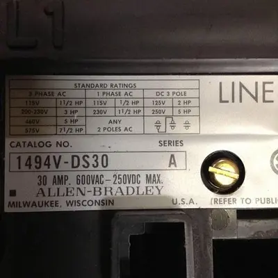 USED ALLEN BRADLEY 1494V-DS30 SER A