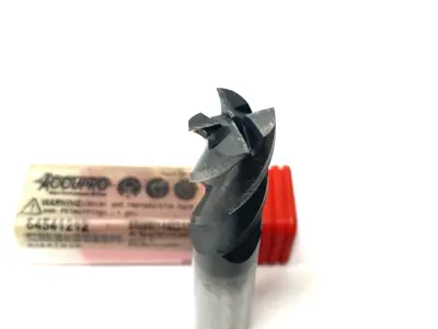 USED ACCUPRO SQUARE END MILL: 5/8" DIA, 1-1/4" LOC, 4 FLUTE, SOLID CARBIDE