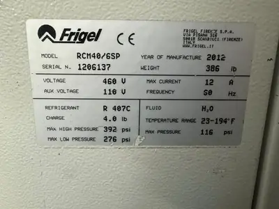 Used 2012 FRIGEL RCM40/6 SP Temperature Controls Massachusetts US | Absolute Machinery #1349142