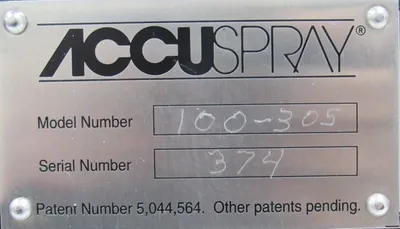 USED ACCUSPRAY 100-305 ACCUSPRAY R119-04J SER-910-050 100305