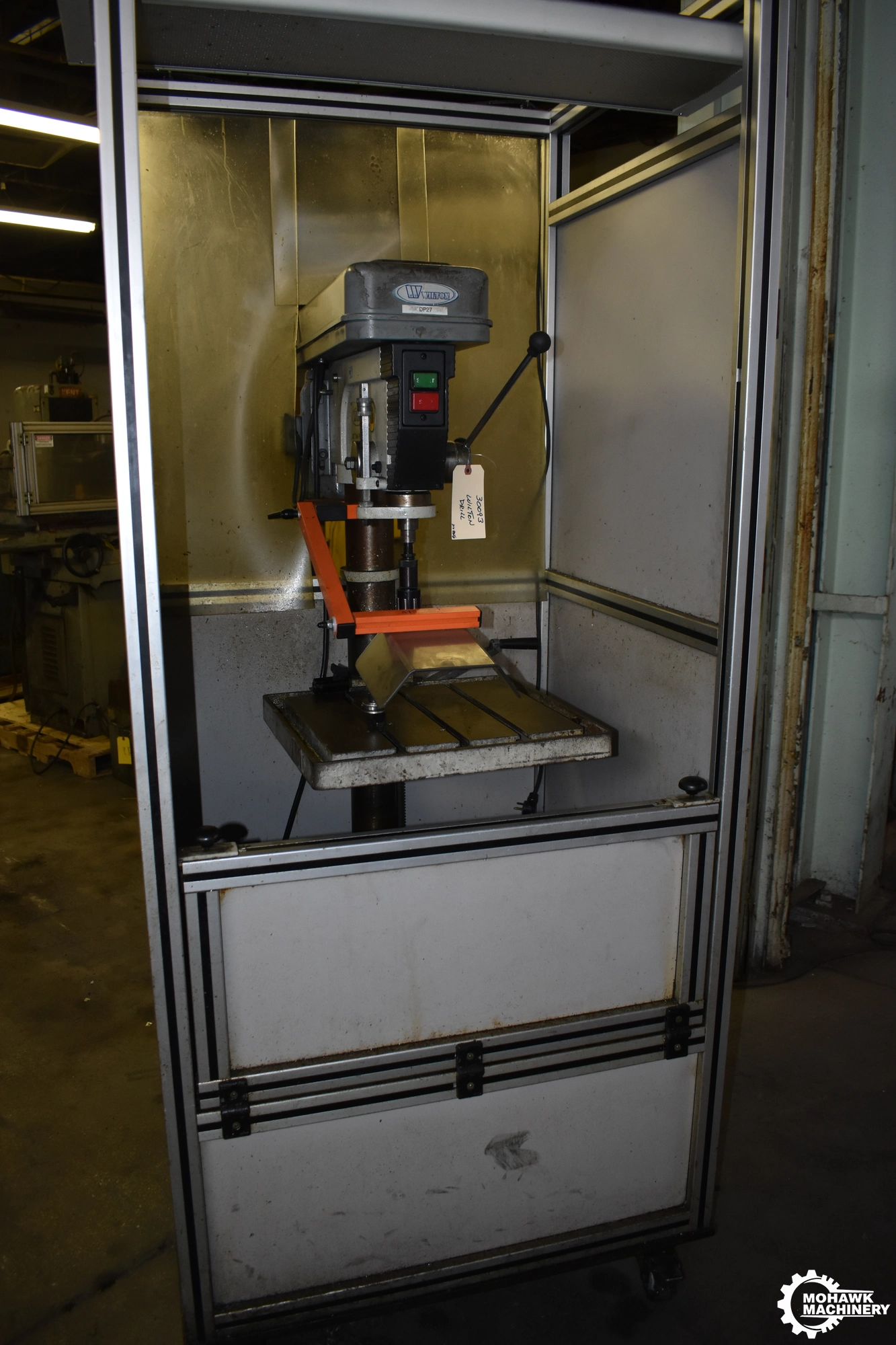 20" WILTON “2550” TRADESMAN PORTABLE SINGLE SPINDLE DRILL PRESS w/MANUAL DOWN FEEED - ENCLOSURE