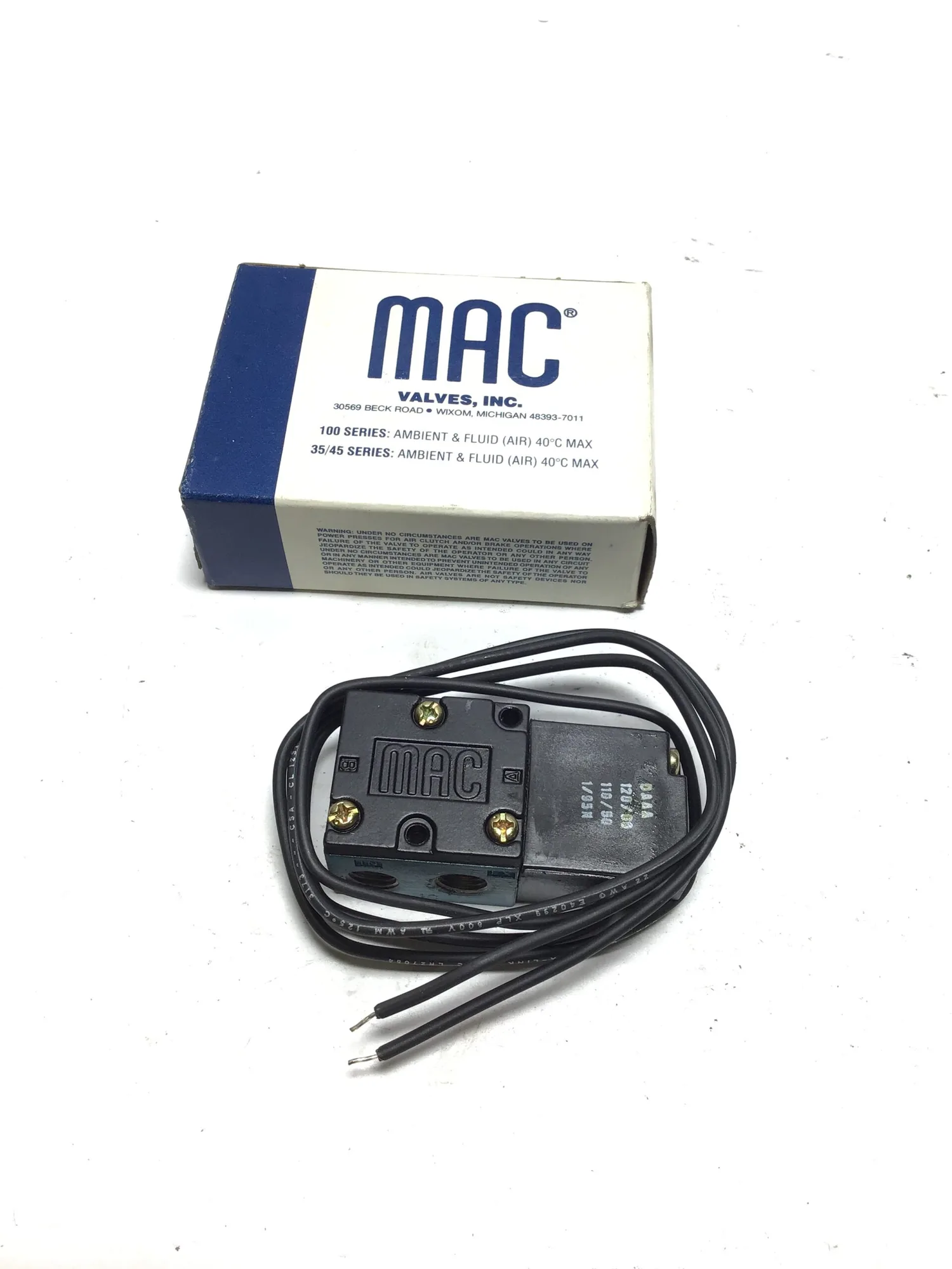 MAC 45A-AA-DAAA-1BA Solenoid Valve 40°C Max