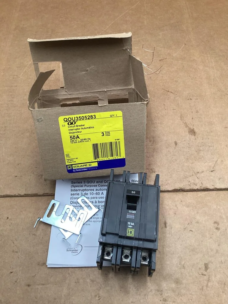 Square D 50A Circuit Breaker; QOU3505283; 240V 50/60Hz 3 Pole -NIB