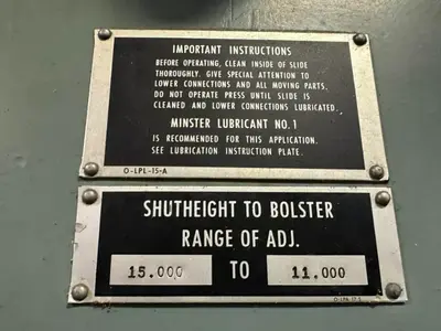 1984 MINSTER 100 TON PIECE-MAKER O.B.I, Flywheel, Single Crank Presses | Timco, Inc. (23)
