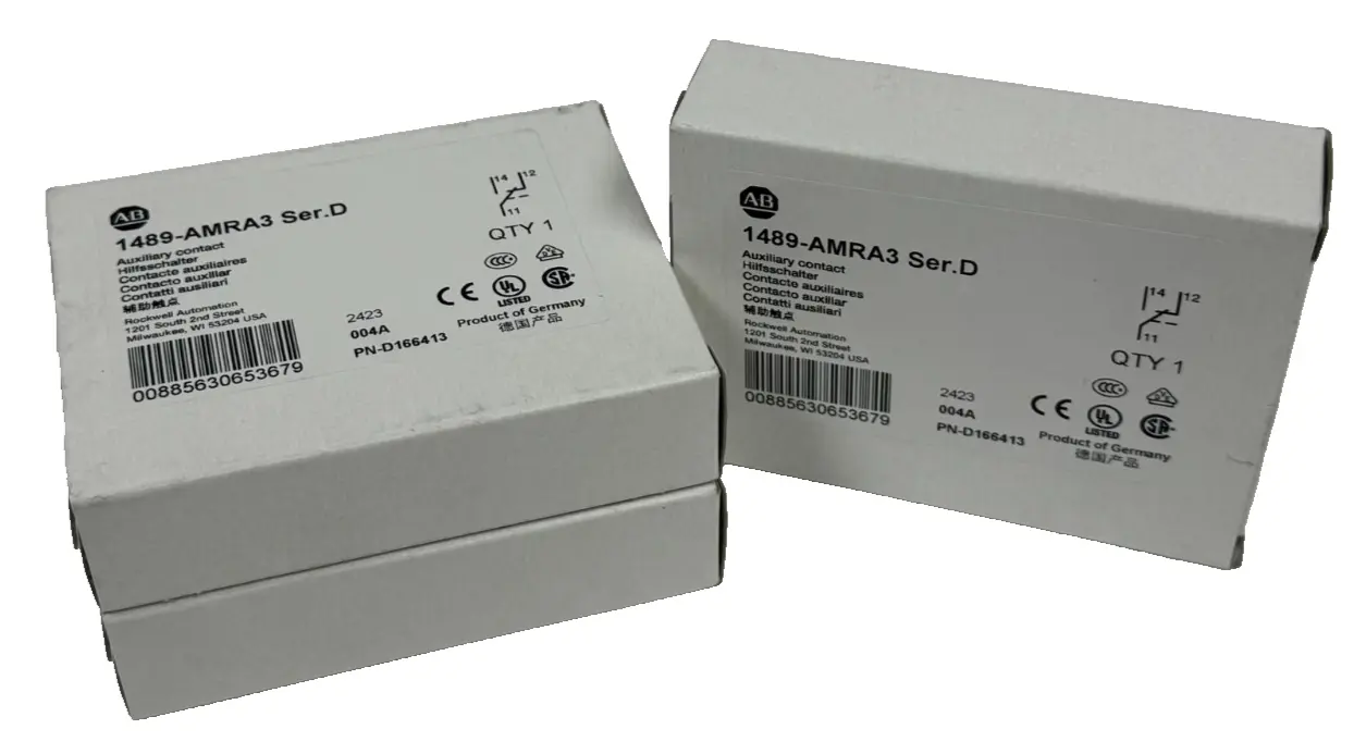 ALLEN BRADLEY 1489-AMRA3 AUXILIARY CONTACTS SER. D UNUSED SURPLUS