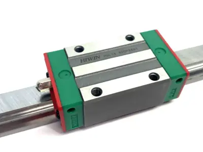 USED HIWIN LINEAR GUIDEWAY BLOCK AND RAIL, 1-BLOCK, 160MM RAIL