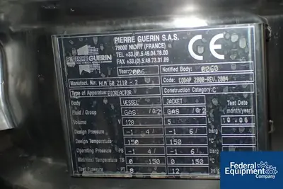 USED Pierre Guerin 80 Liter Pierre Guerin Fermenter Bioreactor, S/S, 58/87#