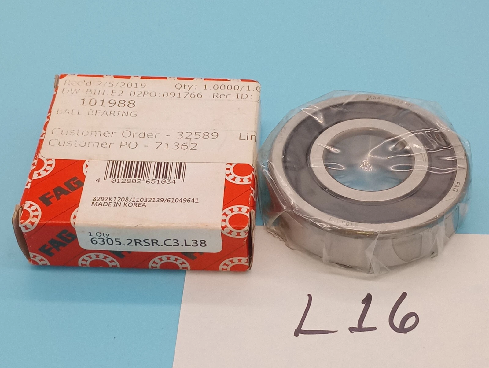 NEW FAG 6205.2RSR.C3.L38