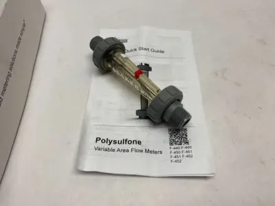 New | in-Stock BLUE-WHITE POLYSULFONE VARIABLE AREA FLOW METER 1/2" MNPT Valves/Fittings | Maverick Industrial Sales #1112295