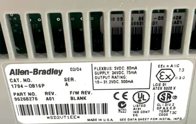 ALLEN BRADLEY 1794-OB16P OUTPUT MODULE SER. A 1794OB16P NEW, SURPLUS