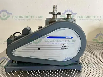 USED WELCH 1402 DUOSEAL BELT-DRIVEN ROTARY VANE VACUUM PUMP 115/230V