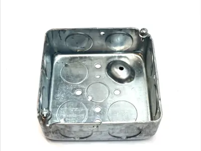 USED HUBBELL 4" SQUARE STEEL BOX 2-1/8" DEEP LOT OF 10
