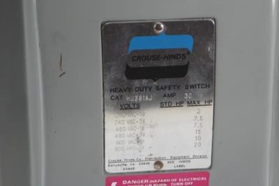 New | in-Stock Crouse-Hinds HU361AJ Disconnects California US | Davliegogo LLC #1707874