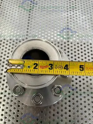 USED ENLIN A/SA182 STAINLESS STEEL F316L/316 6" FLANGE TO 1" SANITARY FITTING ADAPTER