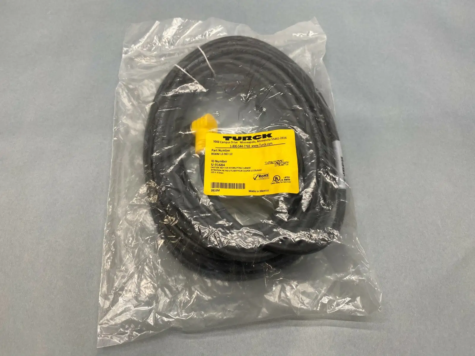 BSWM 12-967-10, U-91684 | Turck BSWM 12-967-10 VersaFast Single Ended Cable Cordset U-91684 - New